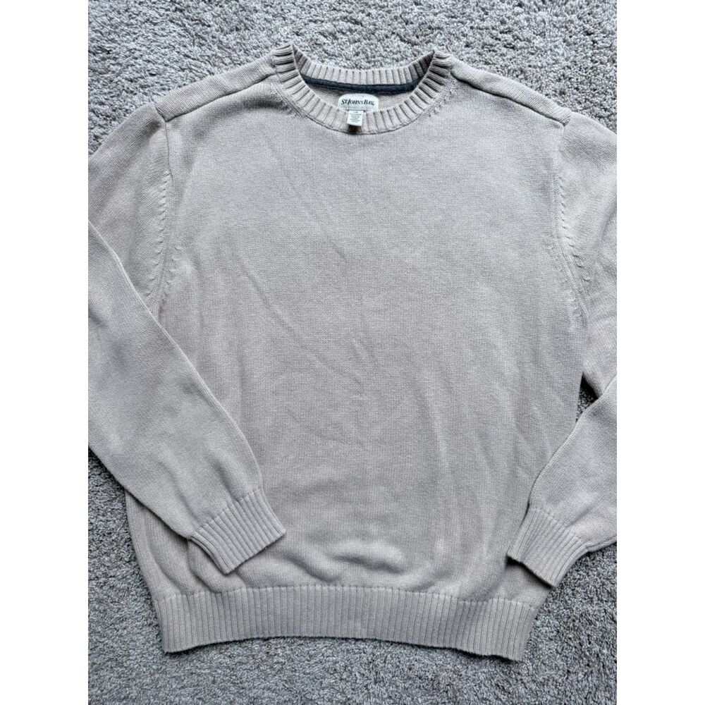 St. John’s Bay 100% Cotton Crewneck Sweater Beige Large